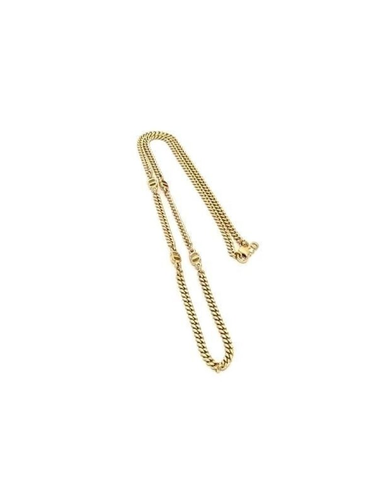 Dior Necklace Gold Metal Cd Logo Long